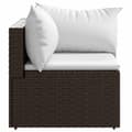 Miniatyrbillede 5 af 11: vidaXL hjørnemoduler til havesofa 2 stk. med hynder polyrattan brun