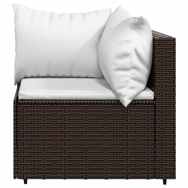vidaXL hjørnemoduler til havesofa 2 stk. med hynder polyrattan brun