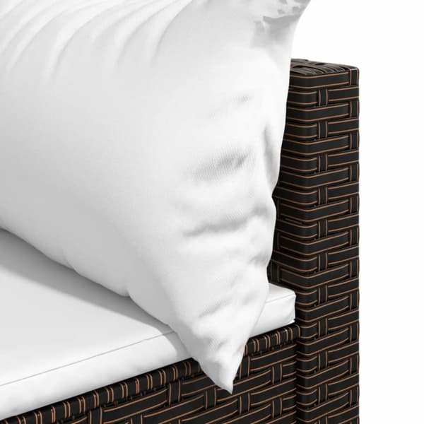 vidaXL hjørnemoduler til havesofa 2 stk. med hynder polyrattan brun