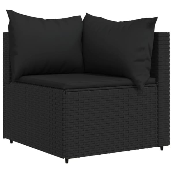 vidaXL hjørnemoduler til havesofa 2 stk. med hynder polyrattan sort