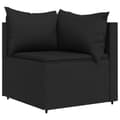 Miniatyrbillede 4 af 11: vidaXL hjørnemoduler til havesofa 2 stk. med hynder polyrattan sort
