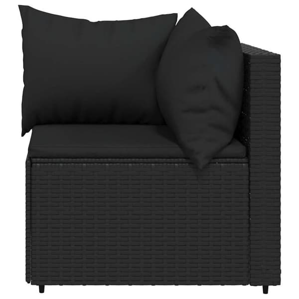 vidaXL hjørnemoduler til havesofa 2 stk. med hynder polyrattan sort