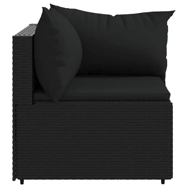 vidaXL hjørnemoduler til havesofa 2 stk. med hynder polyrattan sort