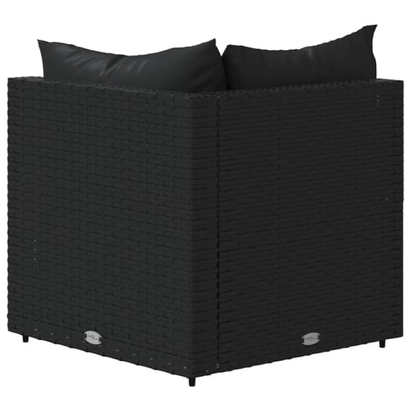 vidaXL hjørnemoduler til havesofa 2 stk. med hynder polyrattan sort