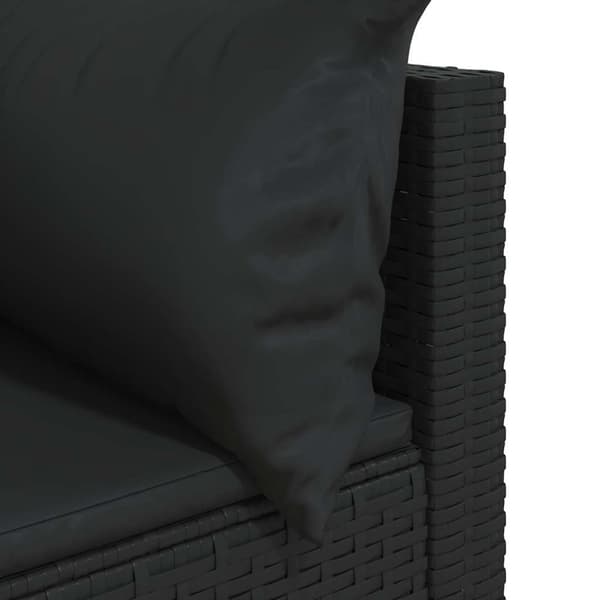 vidaXL hjørnemoduler til havesofa 2 stk. med hynder polyrattan sort