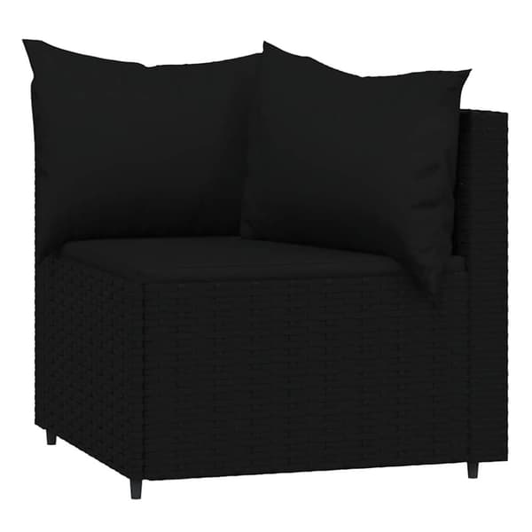 vidaXL hjørnemoduler til havesofa 2 stk. med hynder polyrattan sort