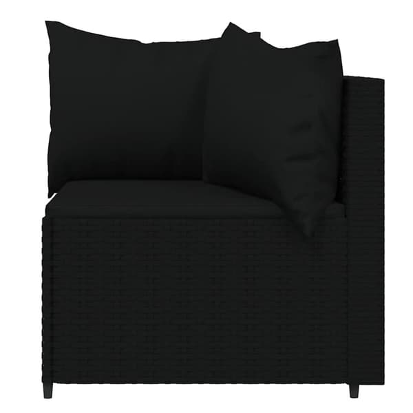 vidaXL hjørnemoduler til havesofa 2 stk. med hynder polyrattan sort