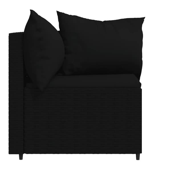 vidaXL hjørnemoduler til havesofa 2 stk. med hynder polyrattan sort
