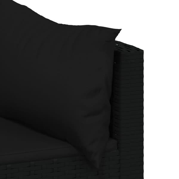 vidaXL hjørnemoduler til havesofa 2 stk. med hynder polyrattan sort