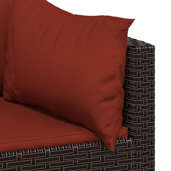 vidaXL hjørnemoduler til havesofa 2 stk. med hynder polyrattan brun
