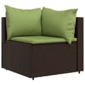 Miniatyrbillede 4 af 11: vidaXL hjørnemoduler til havesofa 2 stk. med hynder polyrattan brun