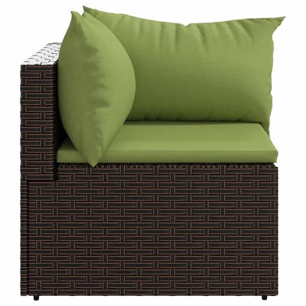 vidaXL hjørnemoduler til havesofa 2 stk. med hynder polyrattan brun