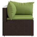 Miniatyrbillede 5 af 11: vidaXL hjørnemoduler til havesofa 2 stk. med hynder polyrattan brun