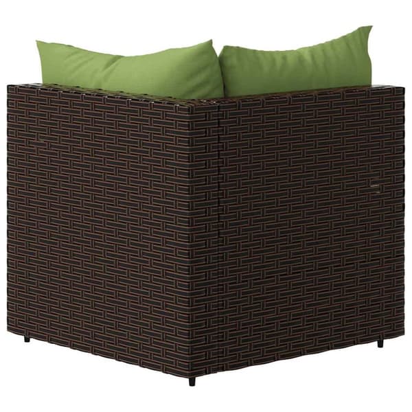 vidaXL hjørnemoduler til havesofa 2 stk. med hynder polyrattan brun
