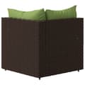 Miniatyrbillede 7 af 11: vidaXL hjørnemoduler til havesofa 2 stk. med hynder polyrattan brun
