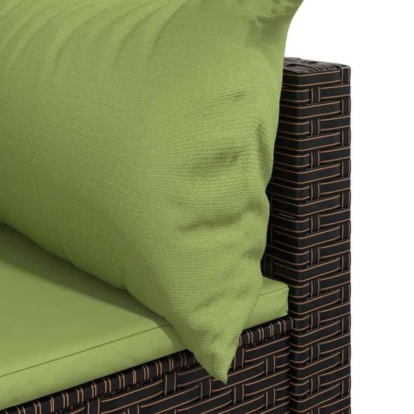 vidaXL hjørnemoduler til havesofa 2 stk. med hynder polyrattan brun