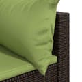 Miniatyrbillede 8 af 11: vidaXL hjørnemoduler til havesofa 2 stk. med hynder polyrattan brun