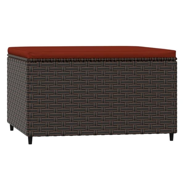 vidaXL fodskamler til have 2 stk. med hynder polyrattan brun