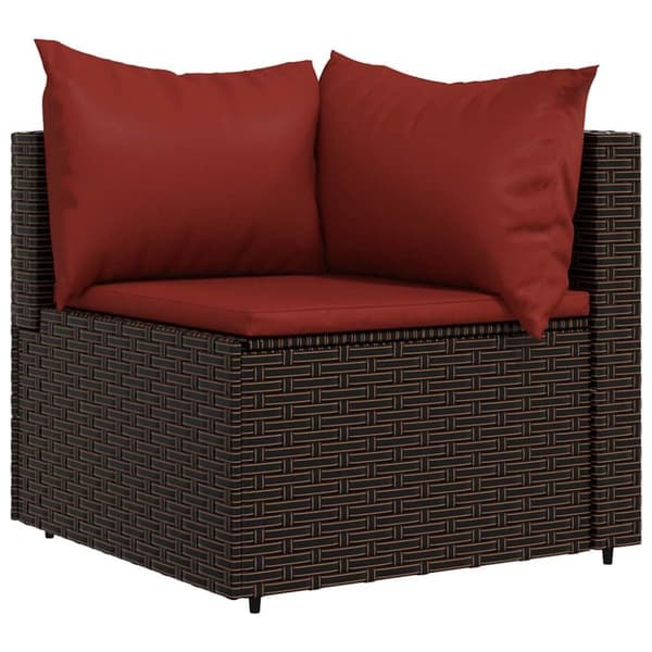 vidaXL hjørnemoduler til havesofa 2 stk. med hynder polyrattan brun