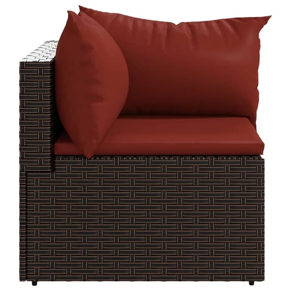 vidaXL hjørnemoduler til havesofa 2 stk. med hynder polyrattan brun