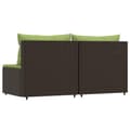 Miniatyrbillede 4 af 10: vidaXL midtermoduler til havesofa 2 stk. med hynder polyrattan brun