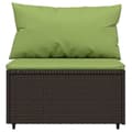 Miniatyrbillede 5 af 10: vidaXL midtermoduler til havesofa 2 stk. med hynder polyrattan brun