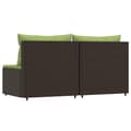 Miniatyrbillede 6 af 10: vidaXL midtermoduler til havesofa 2 stk. med hynder polyrattan brun