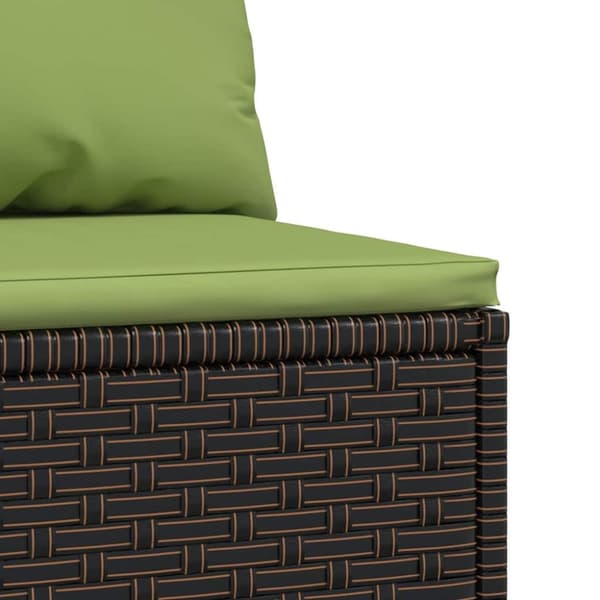 vidaXL midtermoduler til havesofa 2 stk. med hynder polyrattan brun
