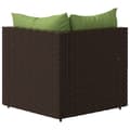 Miniatyrbillede 6 af 10: vidaXL hjørnemodul til havesofa med hynder polyrattan brun
