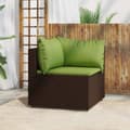 Miniatyrbillede 1 af 10: vidaXL hjørnemodul til havesofa med hynder polyrattan brun