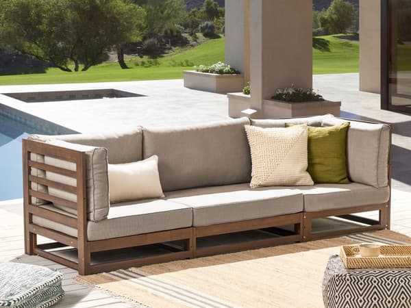 Havesofa Mørkebrunt Akacietræ 3 Personers Loungesofa til Terrasse Have Udendørs Sofa Havemøbel Terrassesofa