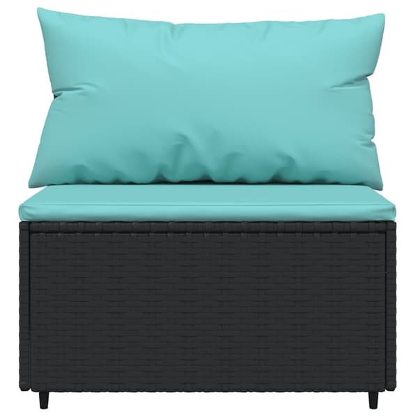 vidaXL midtermoduler til havesofa 2 stk. med hynder polyrattan sort