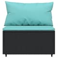 Miniatyrbillede 5 af 10: vidaXL midtermoduler til havesofa 2 stk. med hynder polyrattan sort