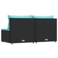 Miniatyrbillede 6 af 10: vidaXL midtermoduler til havesofa 2 stk. med hynder polyrattan sort
