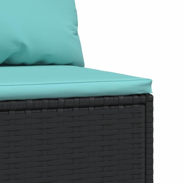 vidaXL midtermoduler til havesofa 2 stk. med hynder polyrattan sort
