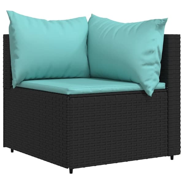 vidaXL loungesæt til haven 3 dele med hynder polyrattan sort