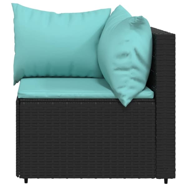vidaXL loungesæt til haven 3 dele med hynder polyrattan sort