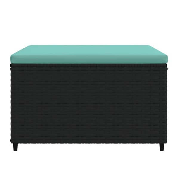 vidaXL fodskamler til have 2 stk. med hynder polyrattan sort