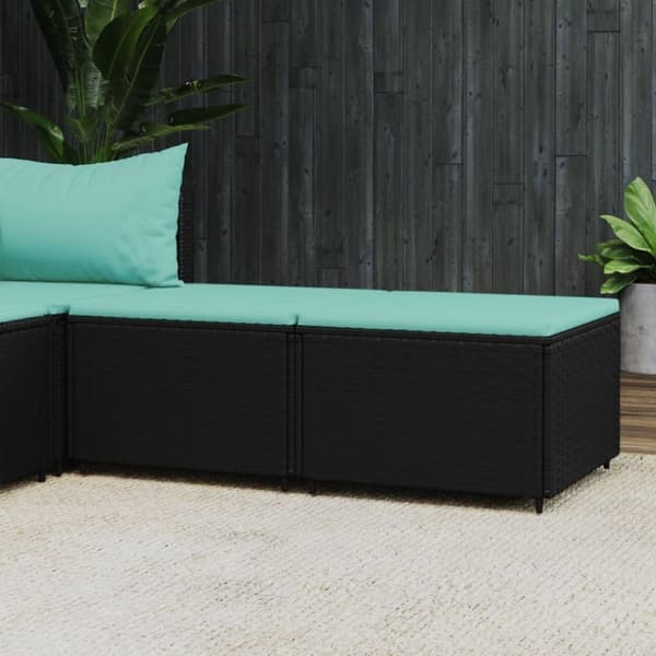 vidaXL fodskamler til have 2 stk. med hynder polyrattan sort