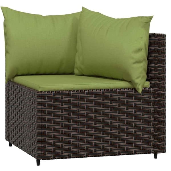 vidaXL hjørnemoduler til havesofa 2 stk. med hynder polyrattan brun