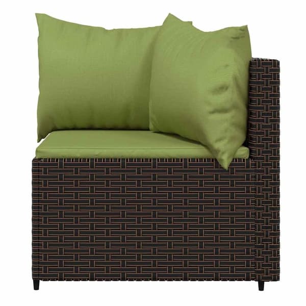 vidaXL hjørnemoduler til havesofa 2 stk. med hynder polyrattan brun