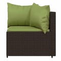 Miniatyrbillede 5 af 11: vidaXL hjørnemoduler til havesofa 2 stk. med hynder polyrattan brun