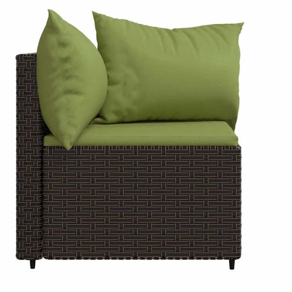 vidaXL hjørnemoduler til havesofa 2 stk. med hynder polyrattan brun