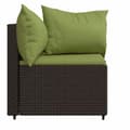 Miniatyrbillede 6 af 11: vidaXL hjørnemoduler til havesofa 2 stk. med hynder polyrattan brun