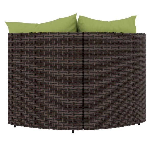 vidaXL hjørnemoduler til havesofa 2 stk. med hynder polyrattan brun
