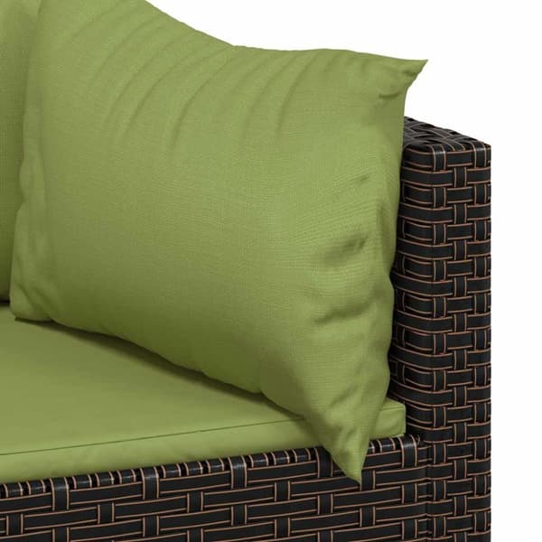 vidaXL hjørnemoduler til havesofa 2 stk. med hynder polyrattan brun