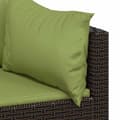 Miniatyrbillede 8 af 11: vidaXL hjørnemoduler til havesofa 2 stk. med hynder polyrattan brun