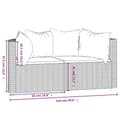 Miniatyrbillede 10 af 11: vidaXL hjørnemoduler til havesofa 2 stk. med hynder polyrattan brun