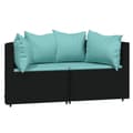 Miniatyrbillede 3 af 11: vidaXL hjørnemoduler til havesofa 2 stk. med hynder polyrattan sort