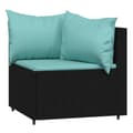 Miniatyrbillede 4 af 11: vidaXL hjørnemoduler til havesofa 2 stk. med hynder polyrattan sort